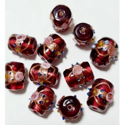 Wedding Cake Beads - Barrels - 15x11mm - Amethyst