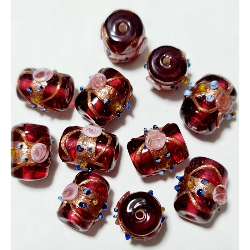 Wedding Cake Beads - Barrels - 15x11mm - Amethyst