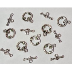 Toggle Clasp - Small Oval Flower