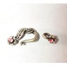 Hook Clasp - Leaves & Flowers, Light Rose