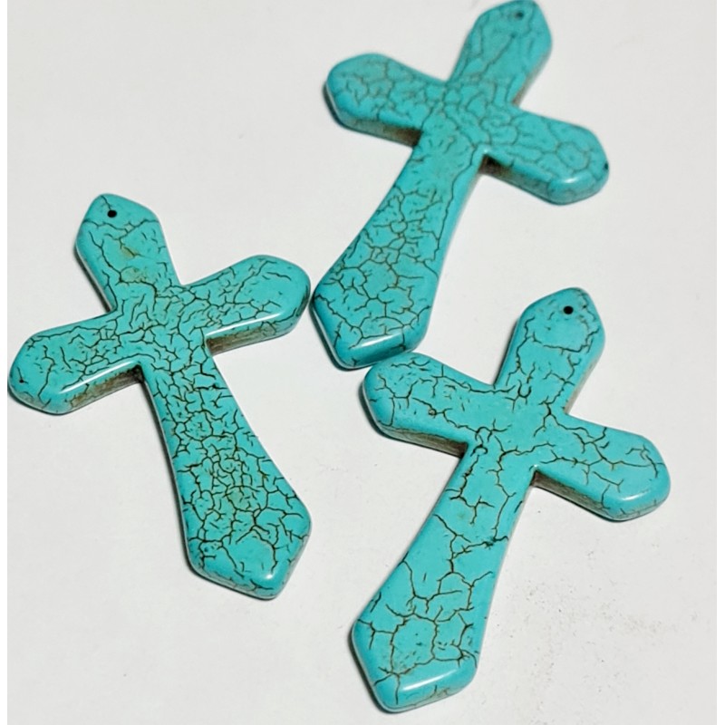 76x50mm Cross Pendant - Turquoise