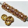5x Rhinestone Rondelles - 6x3mm - Gold